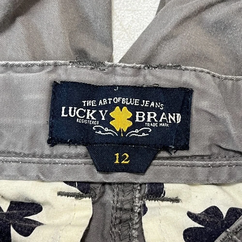Lucky Brand Shorts Boys 12 Cargo Adjustable Waist Gray Play‎ Casual Bottoms